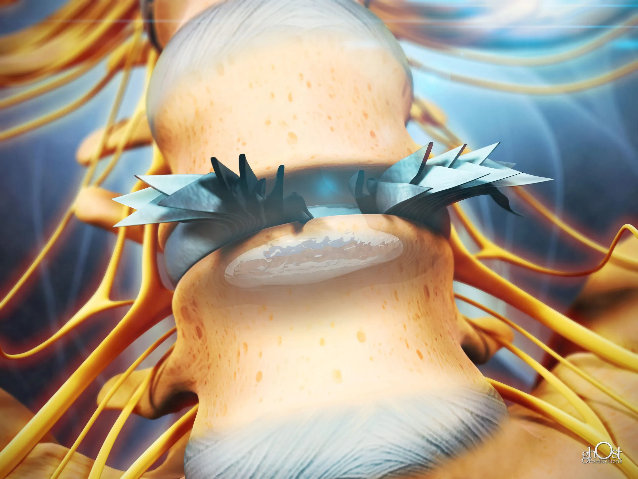 Herniated disk medical illustration spine health